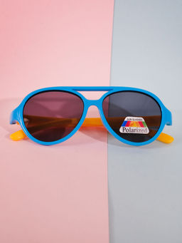 DukieKooky - Unisex Kids Stylish and Sturdy Blue Aviator Sunglasses