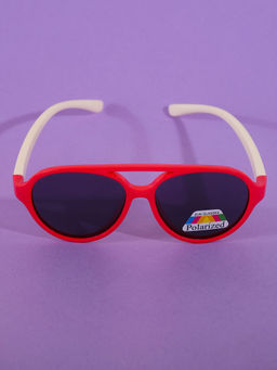 DukieKooky - Unisex Kids Stylish and Sturdy Red Aviator Sunglasses