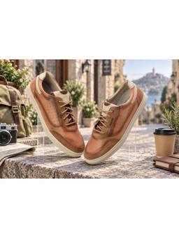 WOODLAND - Beige Lightweight Breathable Comfortable Casual Sneakers For Men