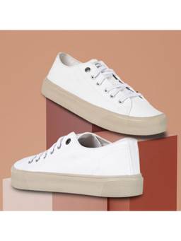 WOODLAND - White Lightweight Breathable Comfortable Casual Sneakers For Men