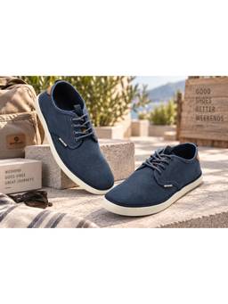 WOODLAND - Navy Blue Lightweight Breathable Comfortable Casual Sneakers For Men