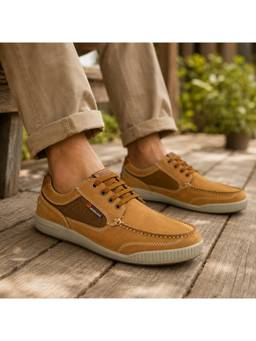 WOODLAND - Khaki Lightweight Breathable Comfortable Casual Sneakers For Men