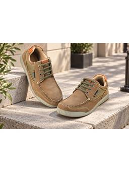 WOODLAND - Beige Lightweight Breathable Comfortable Casual Sneakers For Men