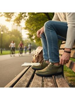 WOODLAND - Olive Lightweight Breathable Comfortable Casual Sneakers For Men