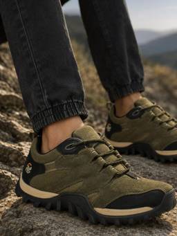 WOODLAND - Olive Lightweight Breathable Comfortable Casual Sneakers For Men