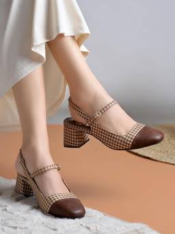 Shoetopia - Women Beige Stylish Fashion Heels
