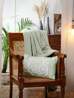 Maspar - Vintage Tranquil Essence Folio Fiction 150 GSM Embroidery Green Medium Cushion Cover