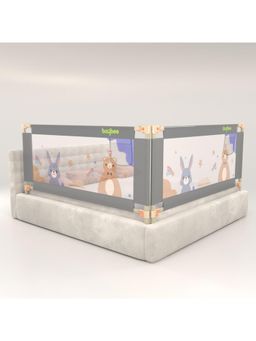 BAYBEE - Grey Foldable Single Bed Railing for Toddler Bed Rail Guard for Baby Safety- pack of 2