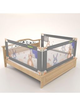 BAYBEE - Grey Foldable Single Bed Railing for Toddler Bed Rail Guard for Baby Safety-- pack of 3