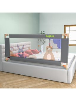 BAYBEE - Grey Portable Bed Rail Falling Protector Fence with Adjustable Height, Foldable