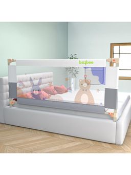 BAYBEE - Grey / White Portable Bed Rail Falling Protector Fence with Adjustable Height