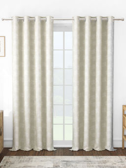 Story@Home - Jacquard 400 GSM Ivory & White 2 U Curtain