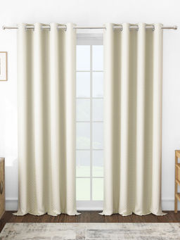 Story@Home - Jacquard 400 GSM Cream & White 2 U Curtain