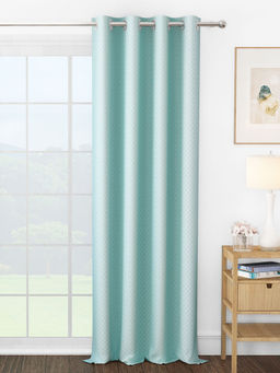 Story@Home - Jacquard 400 GSM Aqua & White 1 U Curtain