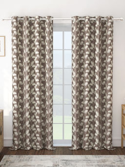 Story@Home - Jacquard 400 GSM Brown 2 U Semi Long Curtain