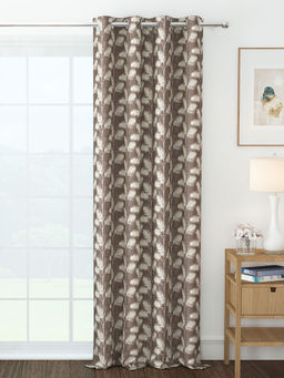 Story@Home - Jacquard 400 GSM Brown 1 U Semi Long Curtain