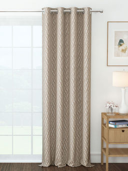 Story@Home - Jacquard 400 GSM Brown 1 U Semi Long Curtain