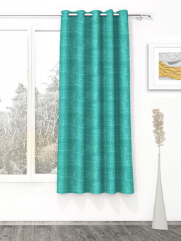 Story@Home - Blackout 300 GSM Polyester 1 PC Curtain (Cyan)