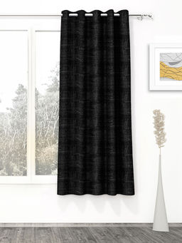 Story@Home - Blackout 300 GSM Polyester 1 PC Curtain (Black)