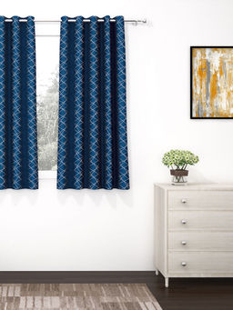 Story@Home - 300 GSM Polyester Blackout Curtain 1 Pc Blue