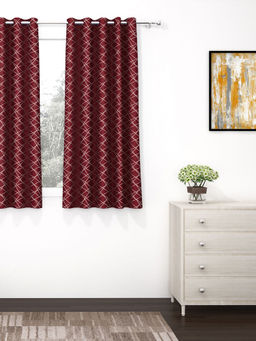 Story@Home - 300 GSM Polyester Blackout Curtain 1 Pc Maroon