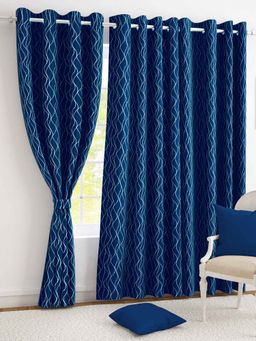 Story@Home - 300 GSM Polyester Blackout Curtain 1 Pc Blue