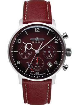 Zeppelin - Men Maroon Solar Chronograph with Vegan Leather Strap Watch-80862_N (M)
