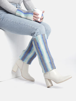 Magic Needles - Blue Handmade Knitted Legwarmer and Gloves (Set of 2)
