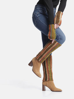 Magic Needles - Multi-Color Handmade Knitted Legwarmer and Gloves (Set of 2)