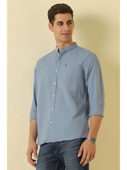 Allen Solly - Blue Stripes Regular Fit Shirt