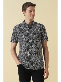 Allen Solly - Black Printed Regular Fit Shirt