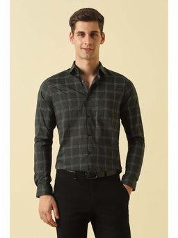 Allen Solly - Green Checks Regular Fit Shirt