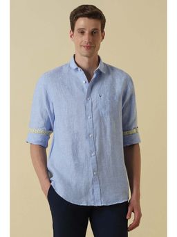 Allen Solly - Blue Textured Regular Fit Shirt