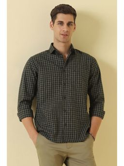 Allen Solly - Green Checks Regular Fit Shirt