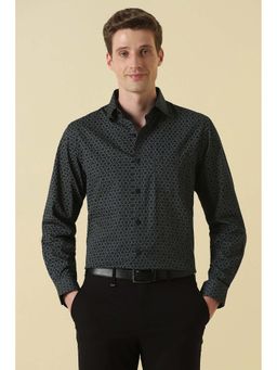 Allen Solly - Black Printed Regular Fit Shirt