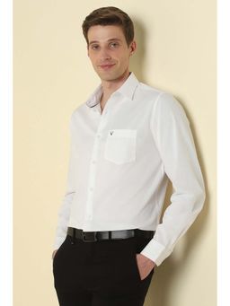 Allen Solly - White Textured Regular Fit Shirt