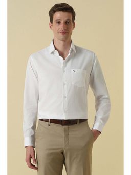 Allen Solly - White Textured Regular Fit Shirt