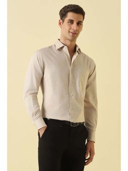 Allen Solly - Beige Textured Regular Fit Shirt