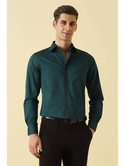Allen Solly - Green Textured Regular Fit Shirt