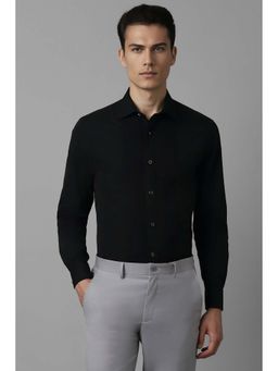Louis Philippe - Black Solid Regular Fit Shirt (50)