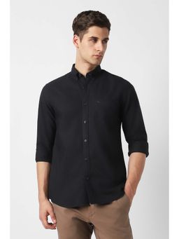 Peter England - Black Solid Regular Fit Shirt