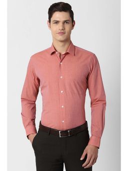 Peter England - Peach Solid Regular Fit Shirt