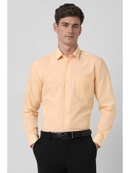 Peter England - Beige Solid Regular Fit Shirt