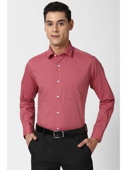 Peter England - Pink Solid Regular Fit Shirt