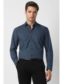 Peter England - Navy Blue Printed Regular Fit Shirt