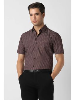 Peter England - Brown Printed Regular Fit Shirt
