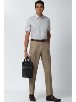 Peter England - White Checks Regular Fit Shirt