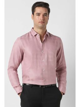 Peter England - Pink Textured Regular Fit Shirt