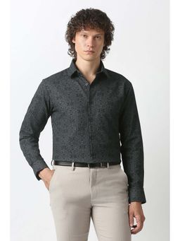 Van Heusen - Black Printed Regular Fit Shirt