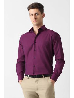 Van Heusen - Purple Solid Regular Fit Shirt